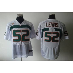 Hurricanes #52 Ray Lewis White Stitched NCAA Jerseys