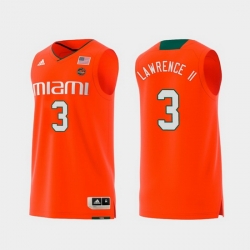 Men Miami Hurricanes Anthony Lawrence Ii Orange Replica College Basketball Jersey