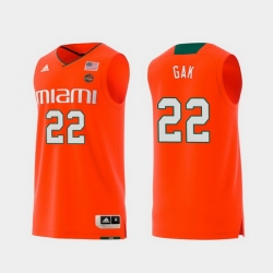 Men Miami Hurricanes Deng Gak Orange Replica College Basketball Jersey