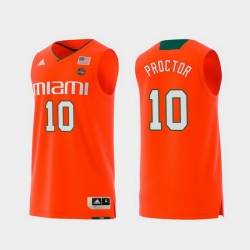 Men Miami Hurricanes Dominic Proctor Orange Replica College Basketball Jersey