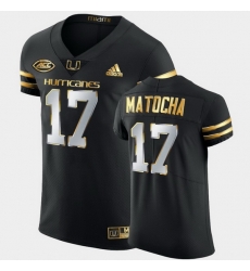 Men Miami Hurricanes Peyton Matocha Golden Edition Black Authentic Jersey