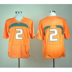 Miami Hurricanes #2 Willis McGahee Orange Embroidered NCAA Jerseys