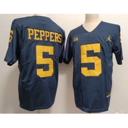 Men Michigan Wolverines Jabrill Peppers #5 Navy High School F U S E Stitched Jersey