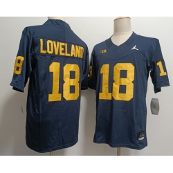 Men Women Youth Michigan Wolverines Colston Loveland #18 Navy 2023 F U S E Stitched NCAA Jersey