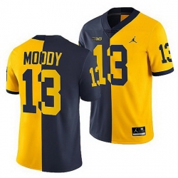 Michigan Wolverines 2021 22 Jake Moody Navy Maize Split Edition College Football Jersey