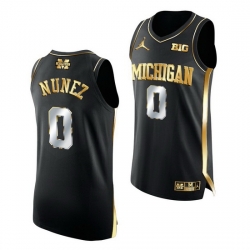 Michigan Wolverines Adrien Nunez 2021 March Madness Golden Authentic Black Jersey
