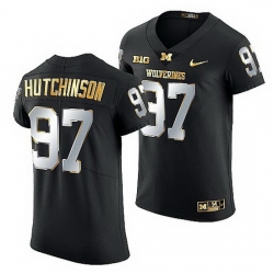 Michigan Wolverines Aidan Hutchinson 2021 22 Golden Edition Elite Football Black Jersey