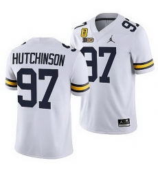 Michigan Wolverines Aidan Hutchinson White Tm 42 Patch Honor Tate Myre Jersey