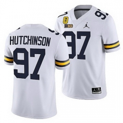 Michigan Wolverines Aidan Hutchinson White Tm 42 Patch Honor Tate Myre Jersey