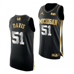 Michigan Wolverines Austin Davis 2021 March Madness Golden Authentic Black Jersey