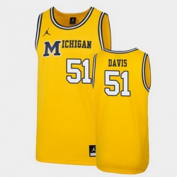 Michigan Wolverines Austin Davis Maize Replica Men'S Jersey