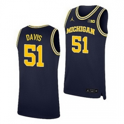 Michigan Wolverines Austin Davis Navy Replica College Basketball Jersey
