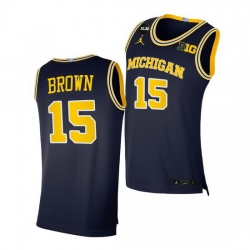 Michigan Wolverines Chaundee Brown 2021 Big Ten Regular Season Champions Blm Navy Jersey
