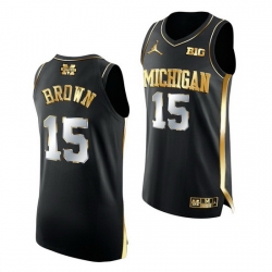 Michigan Wolverines Chaundee Brown 2021 March Madness Golden Authentic Black Jersey