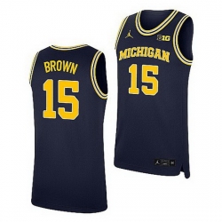 Michigan Wolverines Chaundee Brown Navy Replica College Basketball Jersey