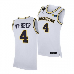 Michigan Wolverines Chris Webber 2021 Big Ten Regular Season Champions Blm White Jersey