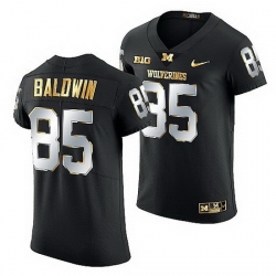 Michigan Wolverines Daylen Baldwin 2021 22 Golden Edition Elite Football Black Jersey