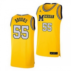 Michigan Wolverines Eli Brooks Maize Retro Limited Basketball Jersey