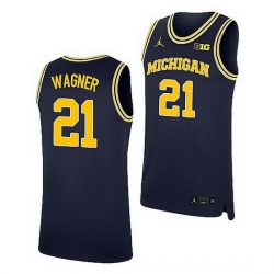 Michigan Wolverines Franz Wagner Navy Replica College Basketball Jersey