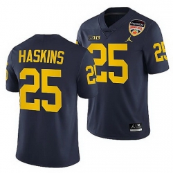 Michigan Wolverines Hassan Haskins Navy 2021 Orange Bowl College Football Playoff Jersey