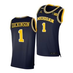Michigan Wolverines Hunter Dickinson 2021 Big Ten Regular Season Champions Blm Navy Jersey