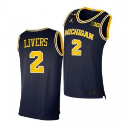 Michigan Wolverines Isaiah Livers 2021 Big Ten Regular Season Champions Blm Navy Jersey