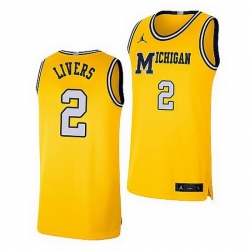 Michigan Wolverines Isaiah Livers Maize Retro Limited Basketball Jersey