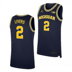 Michigan Wolverines Isaiah Livers Navy Replica College Basketball Jersey
