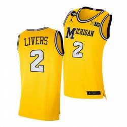 Michigan Wolverines Isaiah Livers Yellow Blm Social Justice Men Jersey