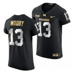 Michigan Wolverines Jake Moody 2021 22 Golden Edition Elite Football Black Jersey