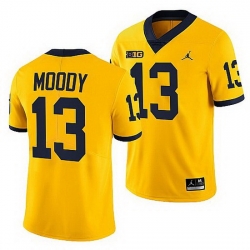 Michigan Wolverines Jake Moody Maize College Football Men Jersey