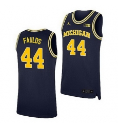 Michigan Wolverines Jaron Faulds Navy Replica College Basketball Jersey