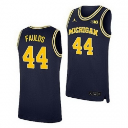 Michigan Wolverines Jaron Faulds Navy Replica College Basketball Jersey