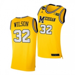 Michigan Wolverines Luke Wilson Yellow Blm Social Justice Men Jersey