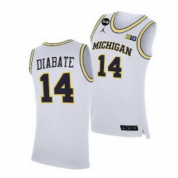 Michigan Wolverines Moussa Diabate White Home Jersey