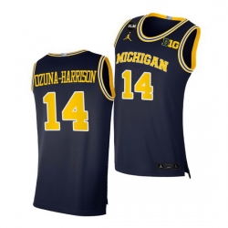 Michigan Wolverines Rico Ozuna Harrison 2021 Big Ten Regular Season Champions Blm Navy Jersey