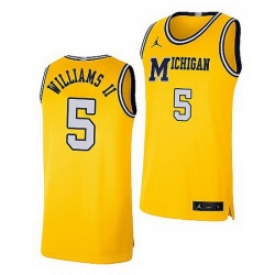 Michigan Wolverines Terrance Williams Ii Maize Retro Limited Basketball Jersey