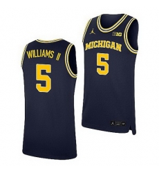 Michigan Wolverines Terrance Williams Ii Navy Replica College Basketball Jersey