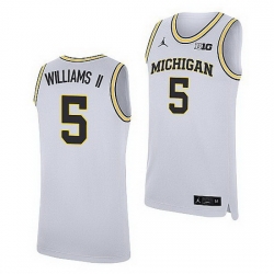 Michigan Wolverines Terrance Williams Ii White Replica College Basketball Jersey