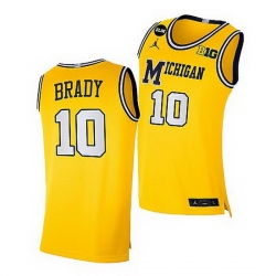 Michigan Wolverines Tom Brady Maize College Basketball Return New England Jersey