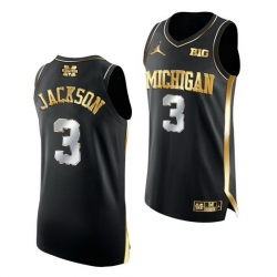 Michigan Wolverines Zeb Jackson 2021 March Madness Golden Authentic Black Jersey