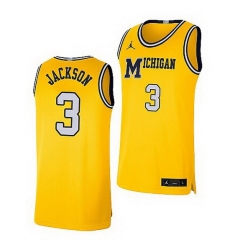Michigan Wolverines Zeb Jackson Maize Retro Limited Basketball Jersey