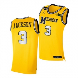 Michigan Wolverines Zeb Jackson Yellow Blm Social Justice Men Jersey