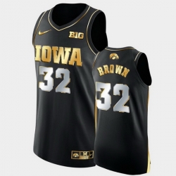 Men Iowa Hawkeyes Fred Brown Golden Edition Black Authentic Limited Jersey