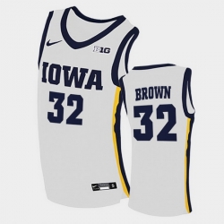 Men Iowa Hawkeyes Fred Brown Home White College Basketball Jersey