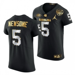 North Carolina Tar Heels Dazz Newsome Black 2021 Orange Bowl Golden Edition Jersey