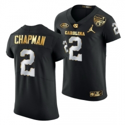 North Carolina Tar Heels Don Chapman Black 2021 Orange Bowl Golden Edition Jersey