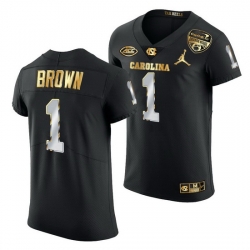 North Carolina Tar Heels Khafre Brown Black 2021 Orange Bowl Golden Edition Jersey