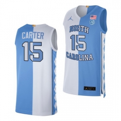 North Carolina Tar Heels Vince Carter 2021 Blue White Split Edition Special Jersey