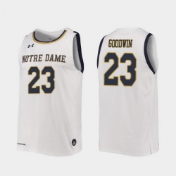 Men Notre Dame Fighting Irish Dane Goodwin Replica White College Basketball 2019 20 Jersey